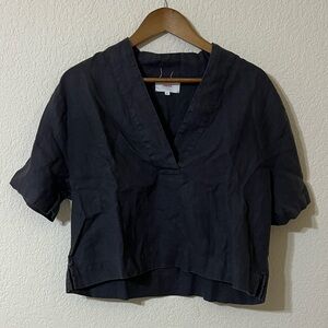 Xirena Aven Top Linen Boxy Short Sleeve V-Neck Women’s M